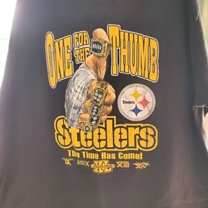 Steelers Black Short sleeve Tee "One for the Thumb" size XL Mens